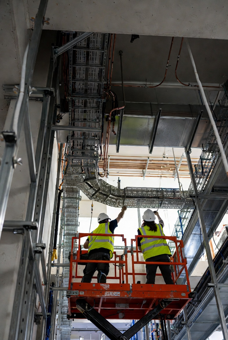 M&E installation — cable tray and ductwork